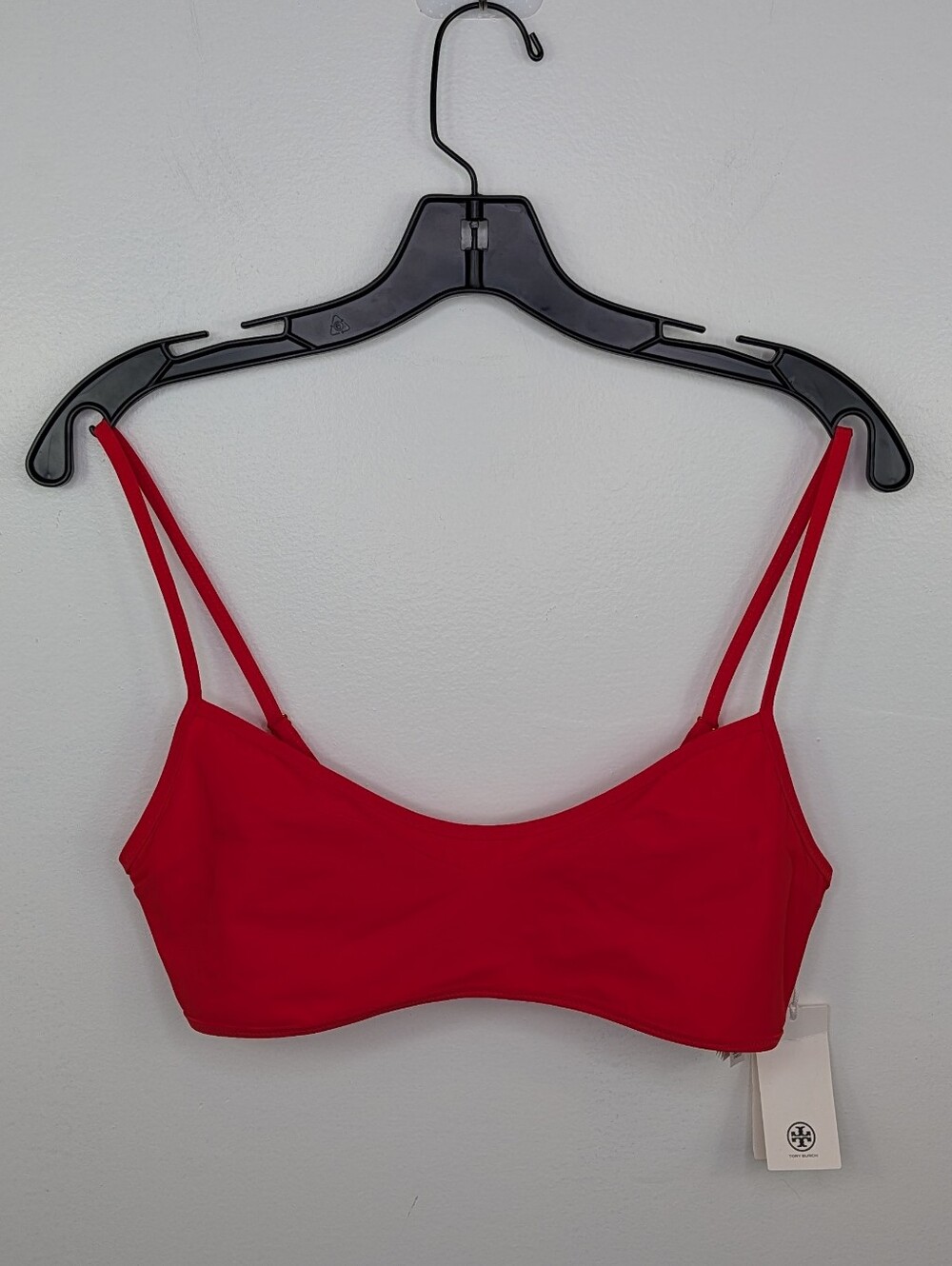NWT Tory Burch Womens Sublime Bikini Top Swimwear Size Medium Red Brallete Clasp